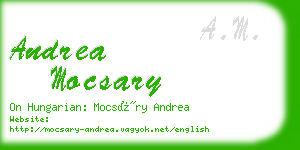 andrea mocsary business card